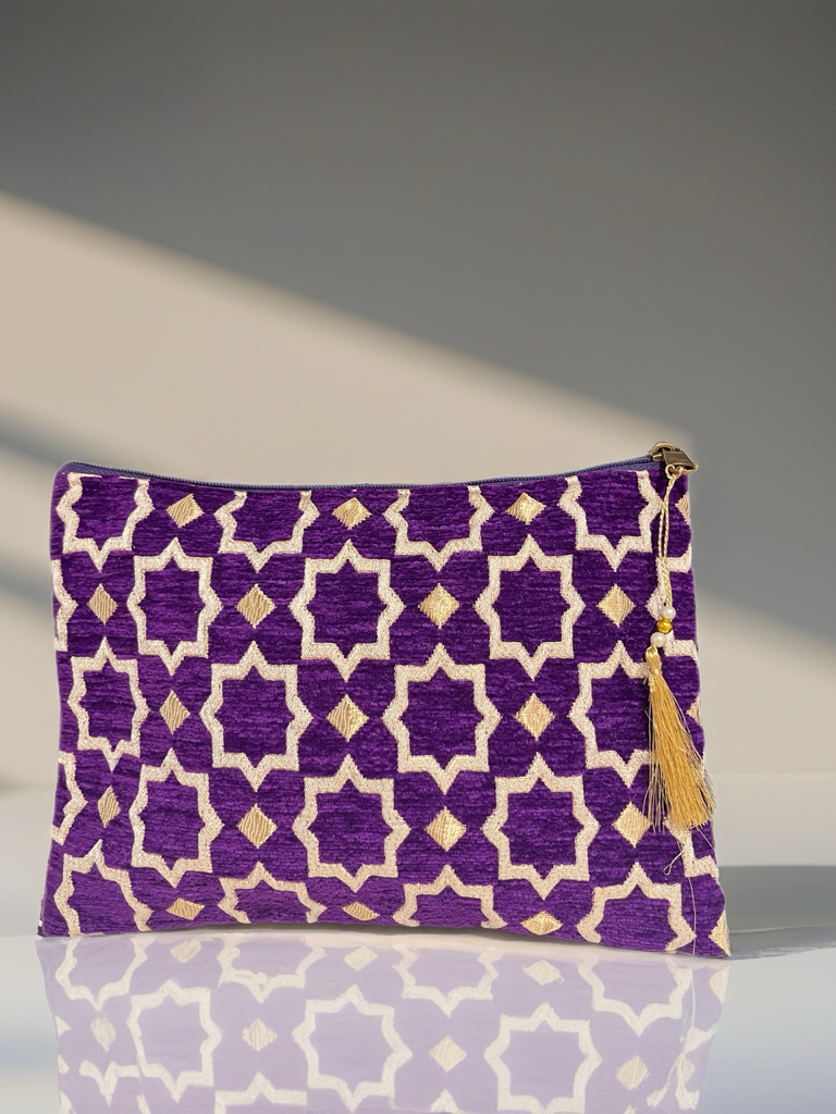 Purple - Moroccan Zellij Clutch Bag