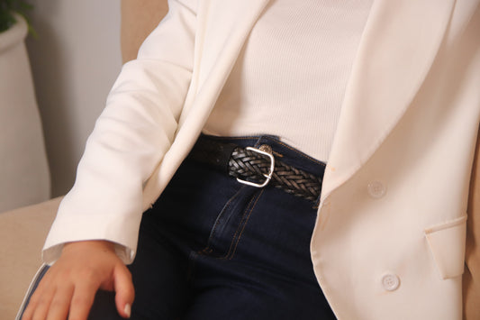 Black - Bold Heritage Braided Wide Leather Belt