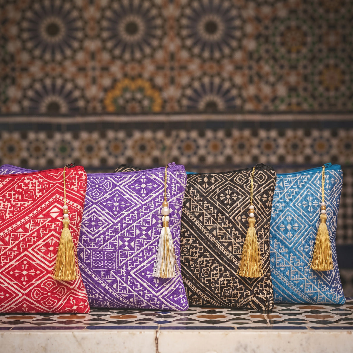 Ruby Imperial Clutch – Handmade Moroccan Brocade Bag